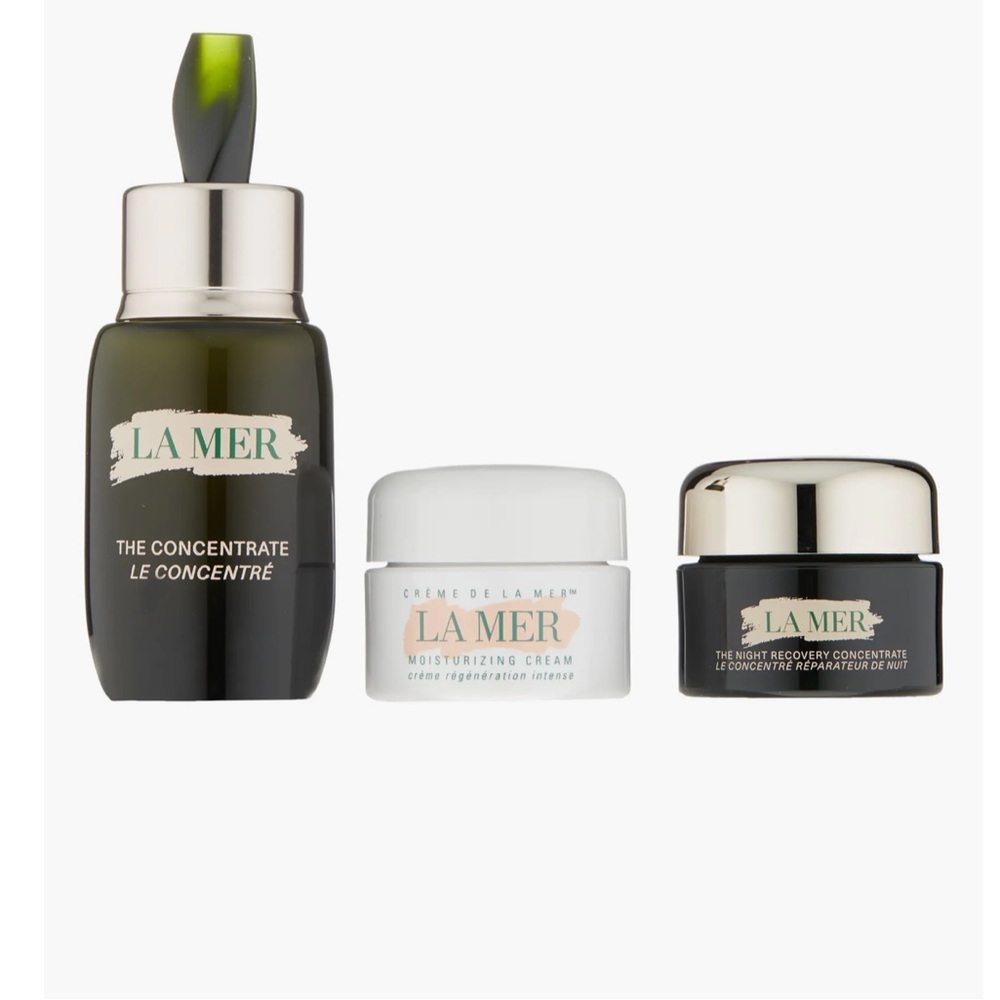 La Mer travel size skin care set serum night crème